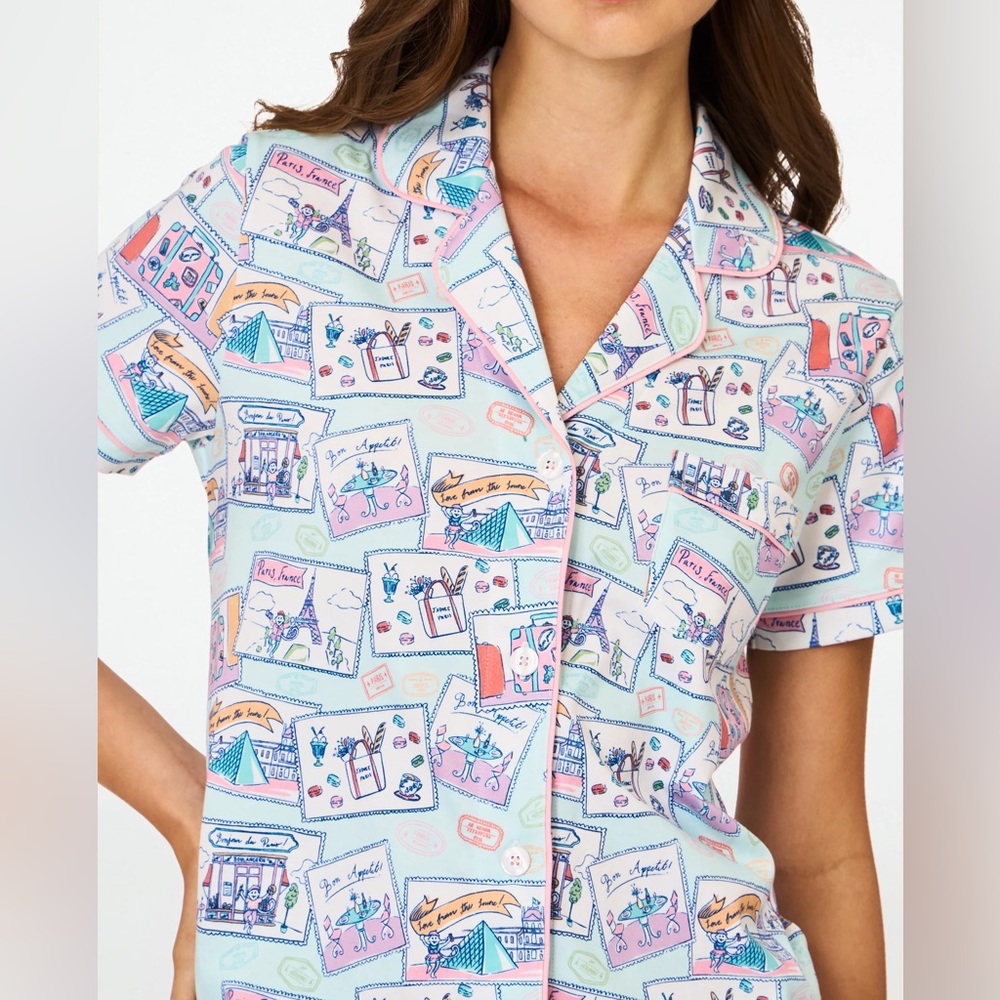 Roller Rabbit Blue Monkey Print Pajamas